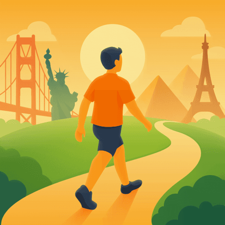 This is the logo of Walk the World app.